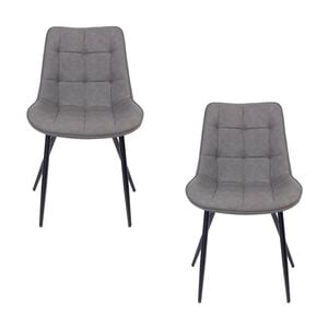 Mary 2pc Set Pu Dining Chair Grey