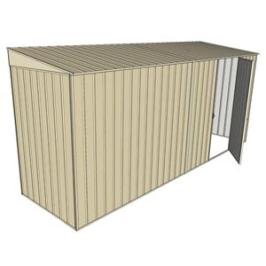 Build-A-Shed 1.2 x 4.5 x 2.0m Skillion Single Hinged Side Door Shed - Cream