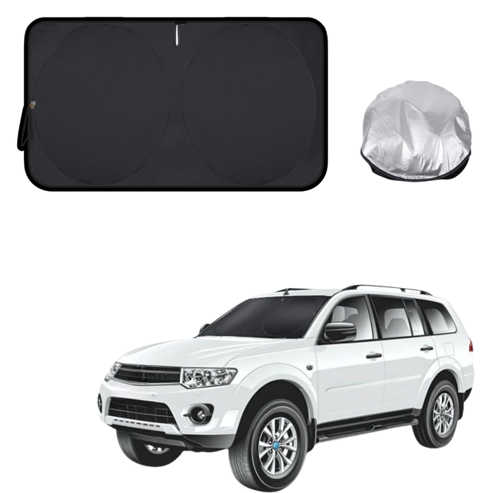 Front Windscreen Sun Shade for Mitsubishi Challenger 2008 - 2016 (PB/PC) - Standard 150 x 85 cm - Black