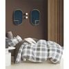 Ardor Queen Size Chester Cotton Quilt Cover Bedding Set Grey