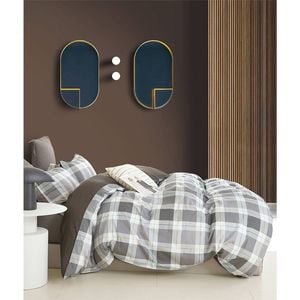 Ardor Queen Size Chester Cotton Quilt Cover Bedding Set Grey