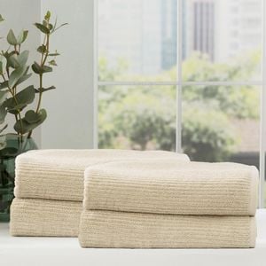 Renee Taylor 4 Piece Ribbed Bath Towel Stone