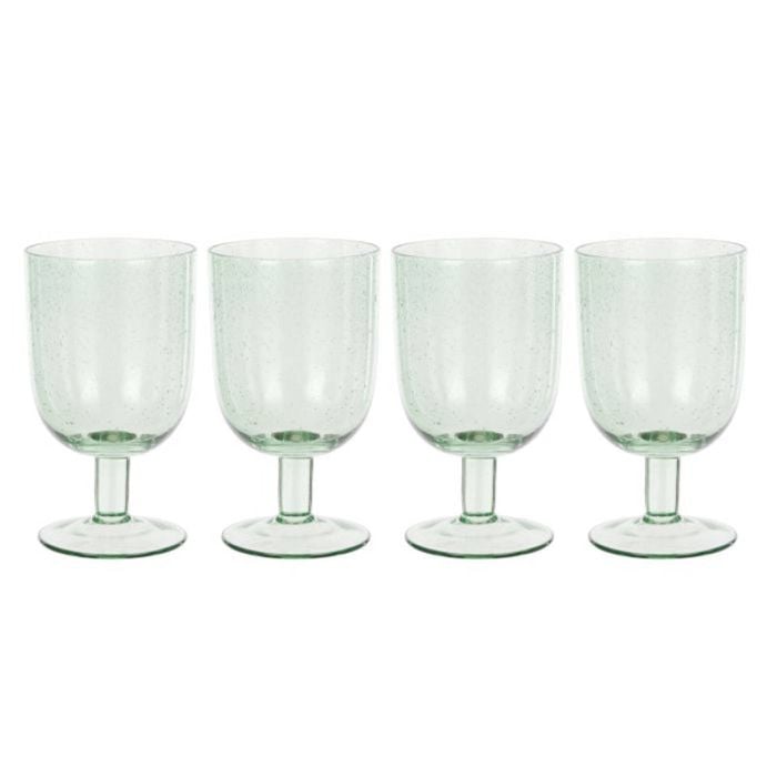 Davis & Waddell Saltara Set Of 4 Bubble Glass Goblets 330ml