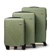 Milano Atlantis 3 Piece Luggage Set Tsa Lock Hard Case Sage Green 3 Piece