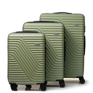 Milano Atlantis 3 Piece Luggage Set Tsa Lock Hard Case Sage Green 3 Piece