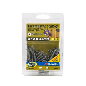 Zenith 8 - 10 x 45mm Treated Pine Square Drive Screws - 50 Pack