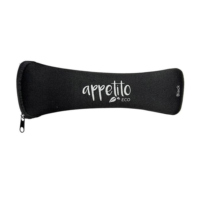 6pc Appetito Stainless Steel Traveller's Cutlery Set - Black