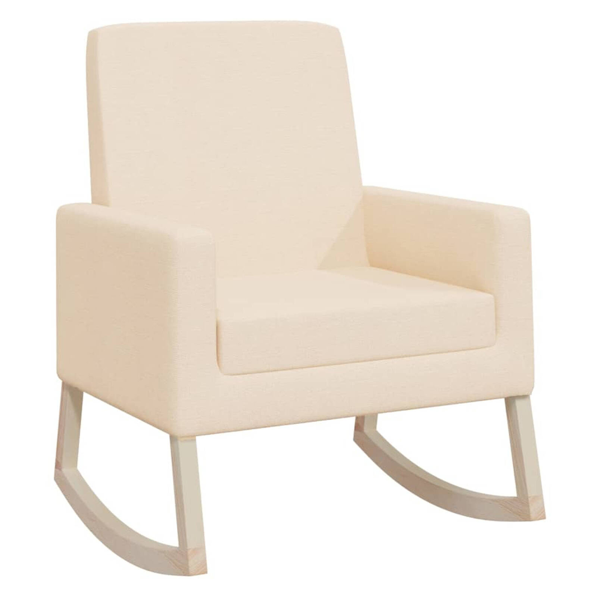 vidaXL Rocking Chair Cream Fabric Armchair Living Room Relaxing Seating ...