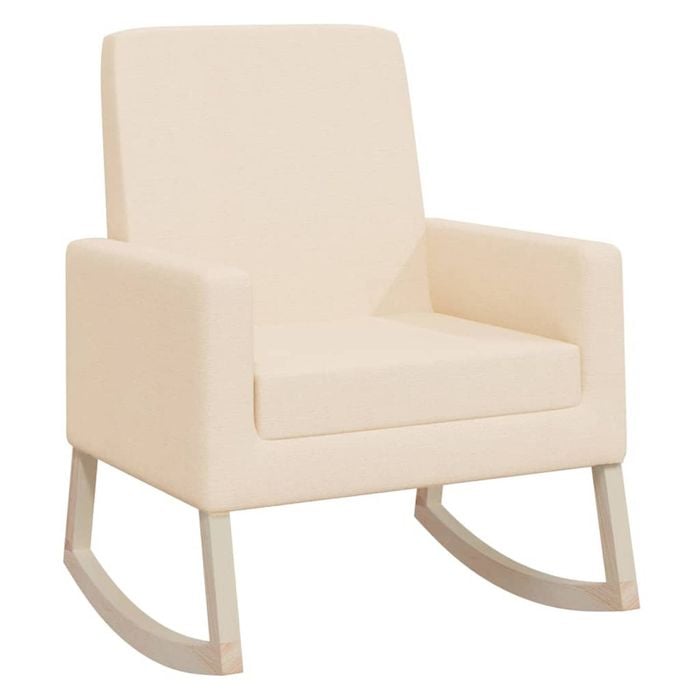 vidaXL Rocking Chair Cream Fabric Armchair Living Room Relaxing Seating Sofa