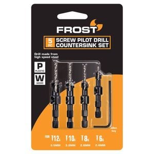 Frost 5 Piece HSS Quickbit Countersink Drill Set