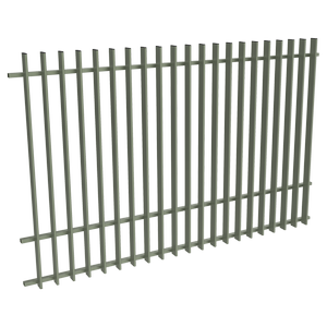 ProtectorAl 2400W x 1500H Pale Eucalypt Aluminium Radiator Pool Fence Panel with Mid Rail