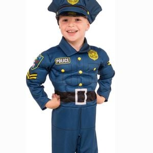 Top Cop Boys Muscle Chest Fancy Dress Costume - Small
