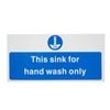 Vogue Hand Wash Only Safety Sign Self Adhesive 230 X 150mm Kitchen Hygiene Notice