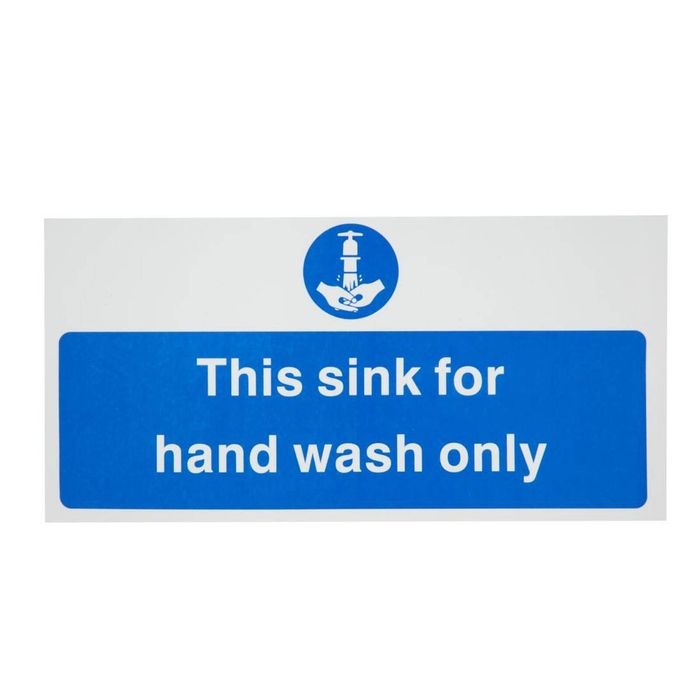 Vogue Hand Wash Only Safety Sign Self Adhesive 230 X 150mm Kitchen Hygiene Notice
