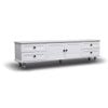 Foret Tv Cabinet Stand Entertainment Unit Storage Shelf Classic White Wood 160cm