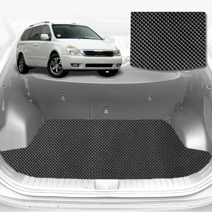 6D Diamond Car Boot Mat for Kia Carnival (VQ)2006-2014-Cargo Mat-Black-Outback GT