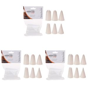 3x 6pc Appetito Asst. Plastic Piping Nozzles Home Kitchen White
