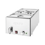 Apuro Bain-Marie with Tap & Pans 2x GN 1/3 2x GN 1/6 - Portable Bain Maries (FT692-A)