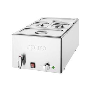 Apuro Bain-marie With Tap & Pans 2x Gn 1/3 2x Gn 1/6 - Portable Bain Maries (ft692-a)
