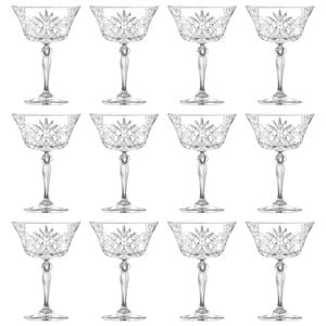 RCR Crystal Melodia Glass Champagne Saucers - 260ml - Pack of 12