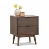 Stella Walnut 2 Drawer Bedside Table