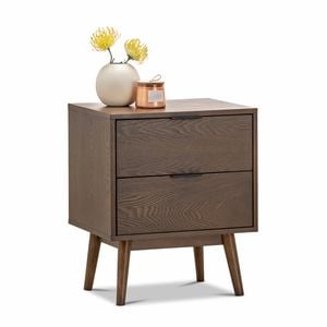 Stella Walnut 2 Drawer Bedside Table