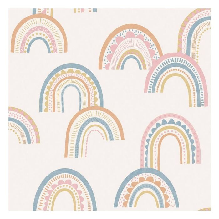 Boho Rainbow Orange/Pink/Blue Wallpaper  53cm x 10.05m