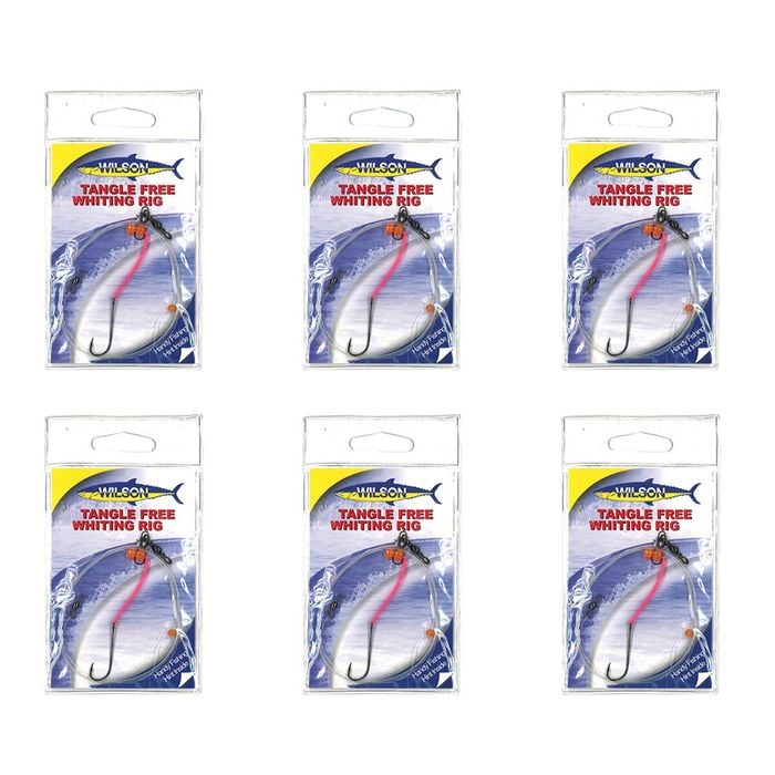 6x Wilson Tangle Free Whiting Rig with Chemical Sharpened Fishing Hook - Size 6
