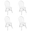 vidaXL 4x Solid Rubber Wood Dining Chairs White Kitchen Dining Room Chair