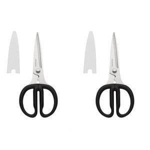 2PK KitchenAid All Purpose Shears Stainless Steel Scissors 21cm - Black