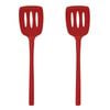 2PK Tovolo Flex-Core All Silicone Slotted Turner Cooking Utensil - Cayenne