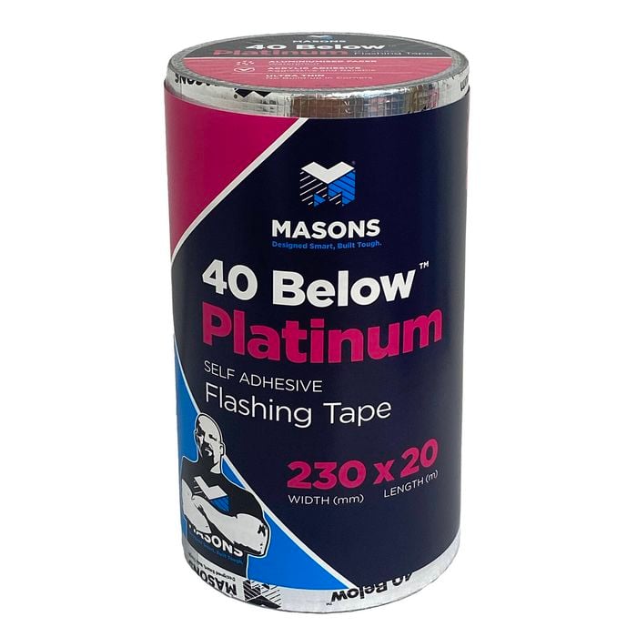 Masons 230mm x 20m 40 Below Platinum Flashing Tape