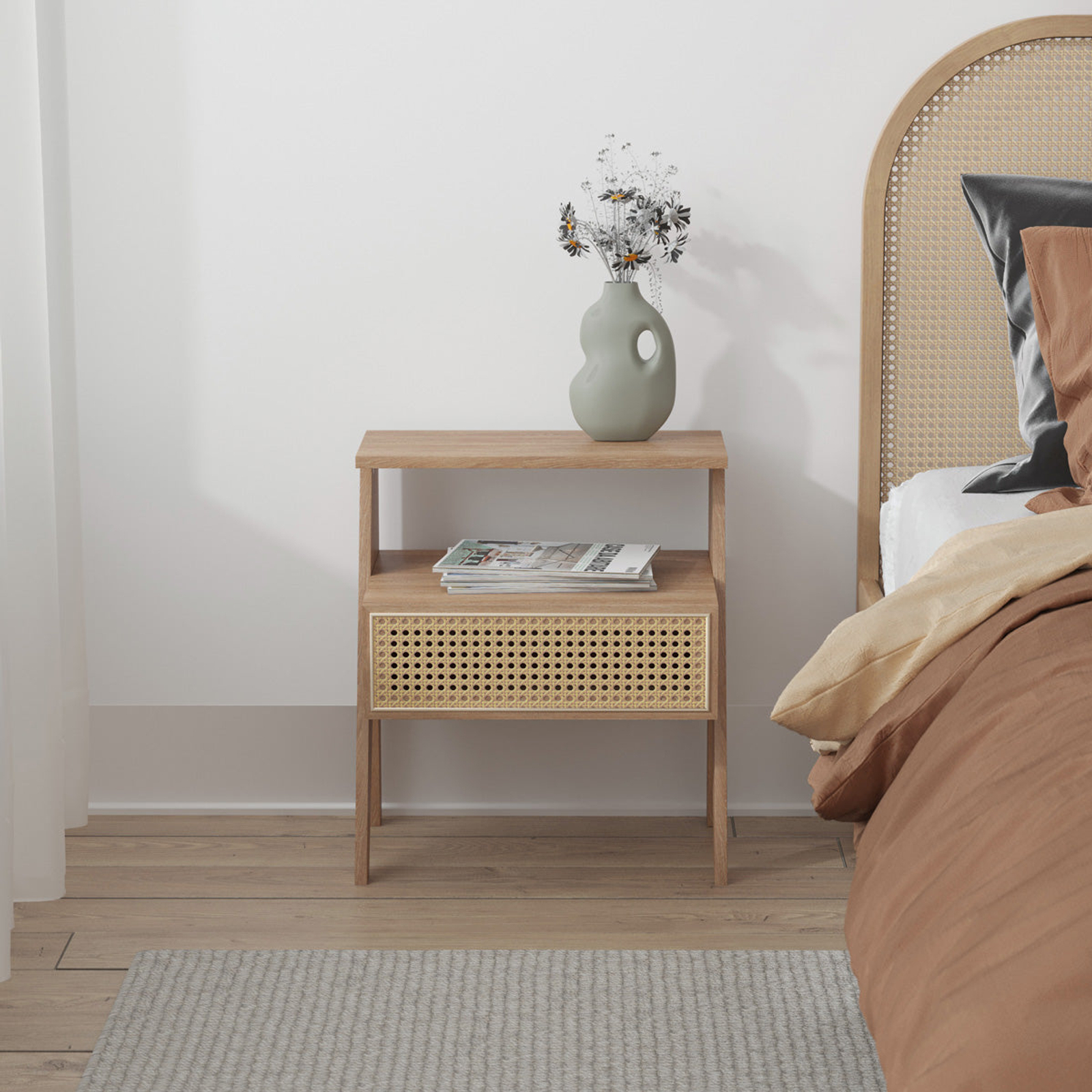 Rattan Cane Bedside Table Bunnings Australia