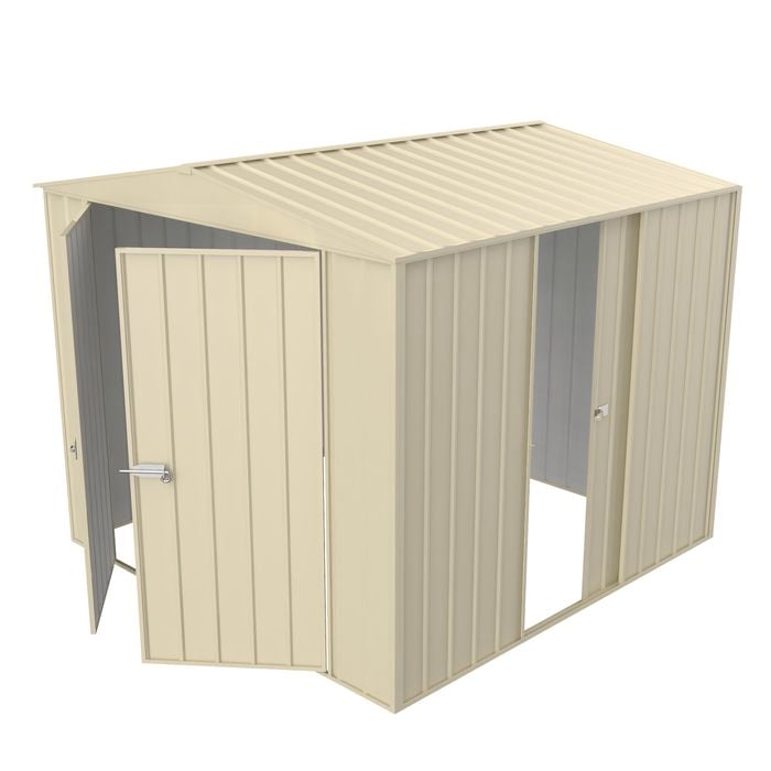 Build-a-Shed  2.3 x 2.3 x 2.3m Gable Single Sliding Side Door Shed - Cream