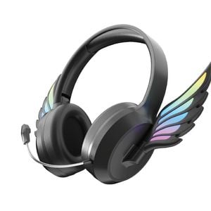 Laser Kids Angel Wings Headphones Mic (Black)