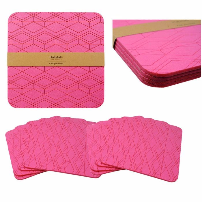 Set of 8 Felt Placemats - Watermelon 35 x 35 cm