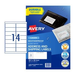 AVERY Laser Label L7073 14Up Pack of 10