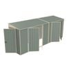 Build-a-Shed 1.2 x 5.2 x 2.0m Green Skillion Double Plus Double Hinged Side Doors Shed