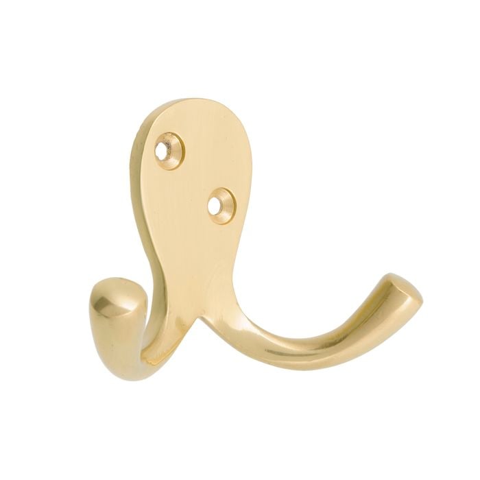 Zenith 30mm Brass Plated Double Robe Hook - Bunnings Australia