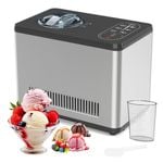 Advwin Ice Cream Maker 1.5L, Stainless Steel Ice Cream Machine with Compressor No Pre-Freezing