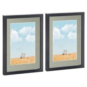 Nicola Spring Photo Frames with A5 Mount - A4 (8" x 12") - Black - Pack of 2