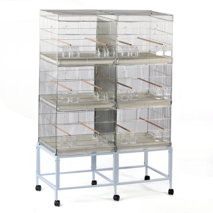 6xBreeding Bird Cages on Stand for Canary Parakeet Budgie Cockatiel Small Birds