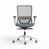 OLG Office Engage Ergonomic Task Chair Lumbar Support, Arms, White Base, Grey Mesh & Upolstery