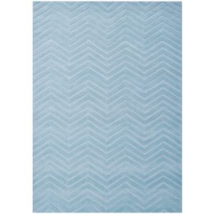 Handmade  Chevron Wool Rug-6428-LT. CYAN-160x230cm