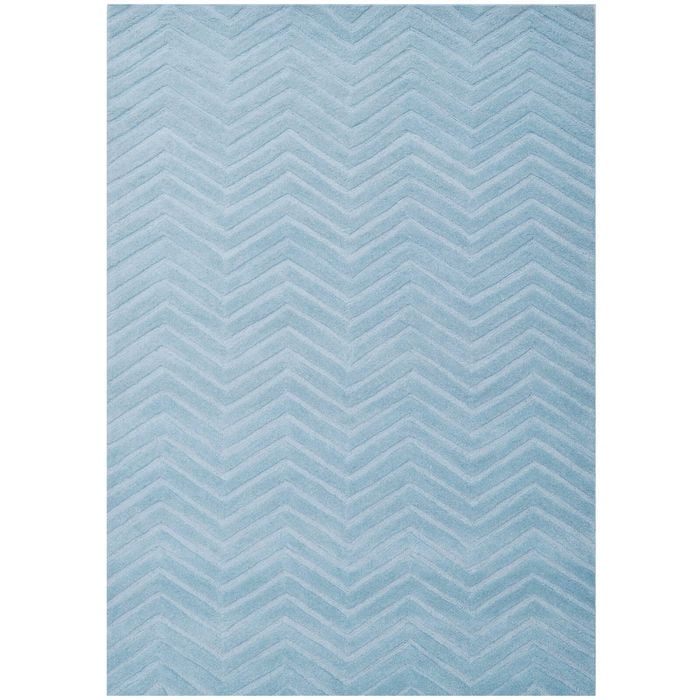 Handmade  Chevron Wool Rug-6428-LT. CYAN-160x230cm