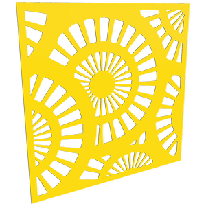 ProtectorAl 300 - 1200 x 300 - 1200mm Light Yellow / Gloss White Sunburst Unframed Composite Deco Panel