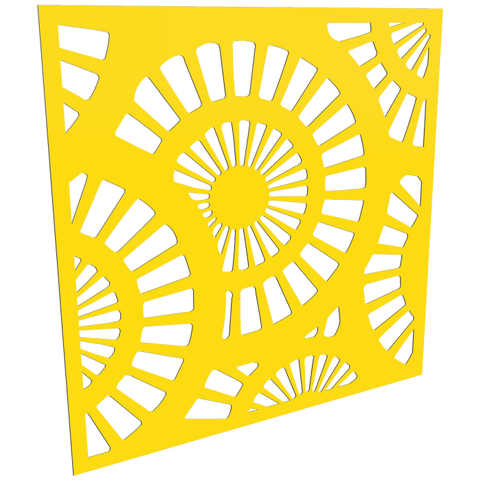 ProtectorAl 300 - 1200 x 300 - 1200mm Light Yellow / Gloss White Sunburst Unframed Composite Deco Panel