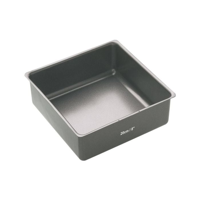 Mastercraft 21cm Heavy Loose Base Non-Stick Square Deep Cake Pan - Black