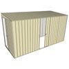 Build-a-Shed 1.5 x 3.7 x 2m Sliding Door Tunnel Shed with Sliding Side Door - Cream