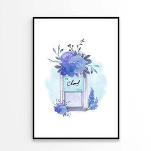 Purple Flowered Fashion Bottle   Print 100% Australian Made 90 x 120cm   (Poster)